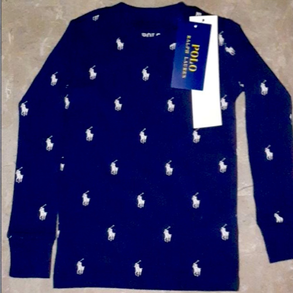 Polo Ralph Lauren all over pony navy blue set size 3 unisex